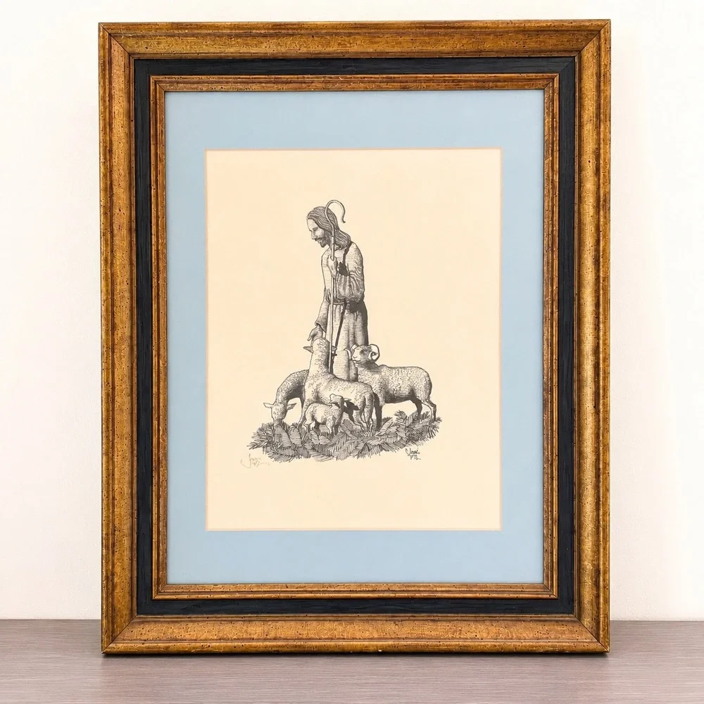Joni Eareckson Tada Signed Good Shepherd Limited Edition Wall Art Framed 20x17